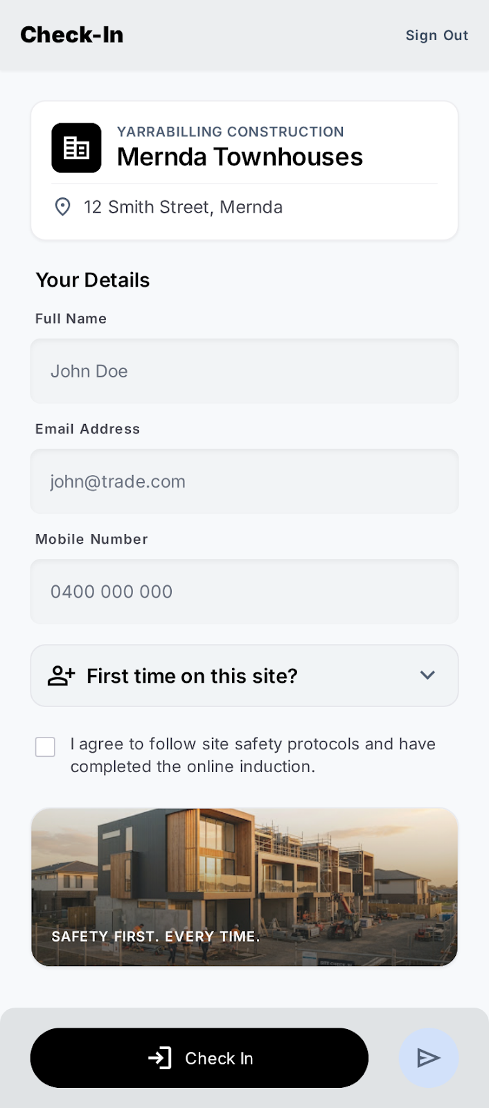 Mobile Checkin
